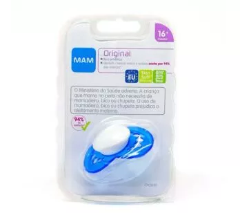 Chupeta - Clássica - SkinSoft - 16m - Azul - MAM