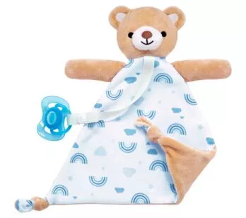Naninha de Bebê com Prendedor - Ursinho - Azul - Buba