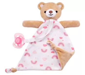 Naninha de Bebê com Prendedor - Ursinha - Rosa - Buba