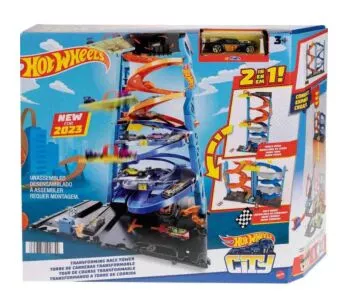 Conjunto e Pista - 2 em 1 - Hot Wheels City - Torre de Corrida - Mattel