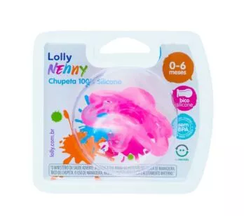 Chupeta - 100% Silicone - Lolly Nenny - 0-6m - Rosa - Lolly