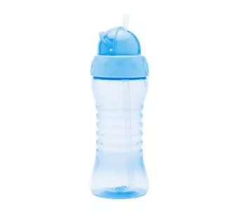 Copo com Canudo - 300ml - Copo Clean com Canudo - Azul - Lolly