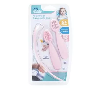 Kit Colheres de Treinamento - Dippy - Kinddy - Rosa - Lolly