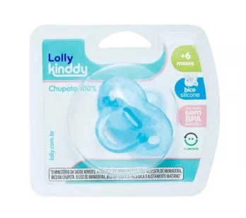 Chupeta - 100% Silicone - Lolly Kinddy - +6m - Azul - Lolly