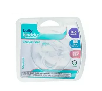Chupeta - 100% Silicone - Lolly Kinddy - +6m - Neutra - Lolly