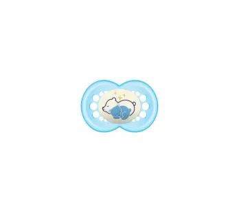 Chupeta - SkinSoft - Night - Brilha no Escuro - 6m - Urso - Azul - MAM