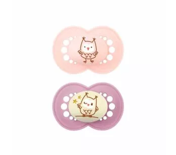 Kit 2 Chupetas - SkinSoft - Day Night - Brilha no Escuro - 16m - Rosa - MAM