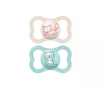 Kit 2 Chupetas - SkinSoft - Air - 16m - Raposa-Castor - MAM