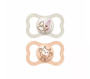 Kit 2 Chupetas - SkinSoft - Air - 16m - Coruja-Flores - MAM