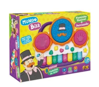 Pianinho Musical e Percussão Infantil - Mundo Bita - Fun Divirta-se
