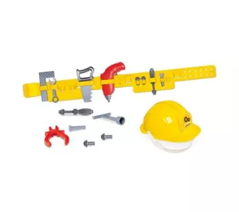 Kit Ferramentas Infantil - Mega Oficina - Capacete e Cinto - 15 Peças - Samba Toys
