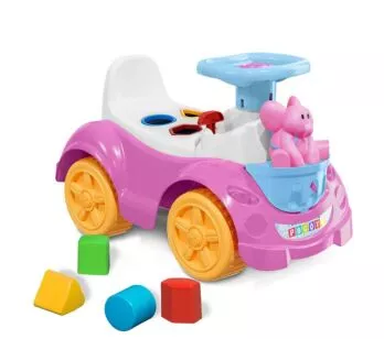 Andador Infantil - Totokinha Pocoyo com Boneca - Elly - Rosa - Cardoso Toys