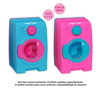 Máquina de Lavar Infantil - Home Love - Som e Luz - Sortido - Usual Brinquedos