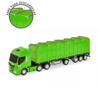 Caminhão Roda Livre - Iveco Hi-Way Graneleiro - Verde - Usual Brinquedos