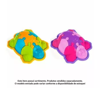 Quebra-Cabeça Didático 3D - 10 peças - Happy - Tartaruga - Sortido - Usual Brinquedos