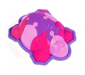 Quebra-Cabeça Didático 3D - 10 peças - Happy - Tartaruga - Rosa - Usual Brinquedos