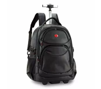 Mochila de Rodinhas - 2 em 1 - Executiva - Preta - Clio Style