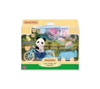 Figura e Acessório - Sylvanian Families - Conjunto Bicicleta e Patim - Menina Panda - Epoch Magia