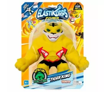Figura de Esticar - 16cm - Elastikorps Fighter - Tiger King - Toyng