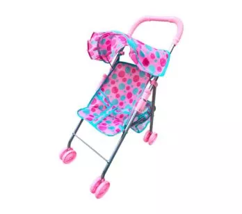 Carrinho de Boneca - Cobertura - Passeio Divertido - Bolas - DM Toys