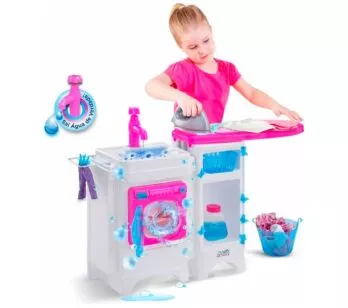 Lavanderia Infantil Completa - Lava e Passa - Sai Água - Magic Toys