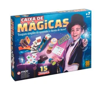 Kit de Mágicas Infantil - Caixa de Mágicas - 15 truques - Grow