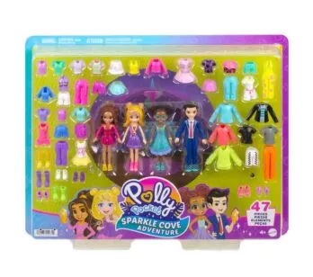 Conjuntos e Bonecas - Polly Pocket Sparkle Cove Adventure - 47 Peças - Mattel