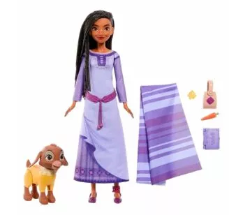 Boneca Articulada - Disney Wish - Asha de Rosas e Valente - Mattel