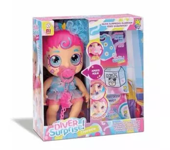 Boneca de Vinil - Diver Surprise Baby - Mama e Chora - Divertoys