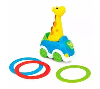 Carrinho Bate e Volta - Motion Fun - Girafa Argolinhas - Winfun