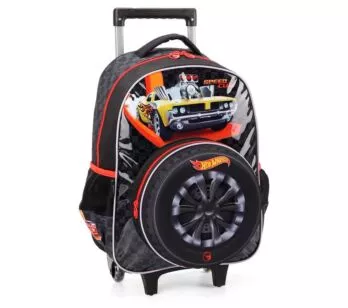 Mochila 3D de Rodinhas Infantil - Hot Wheels - Pneu - Luxcel