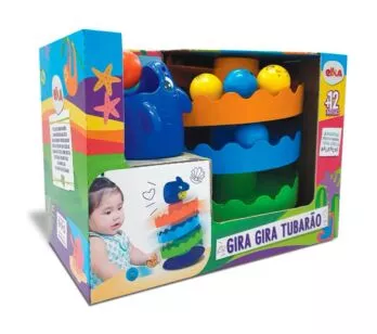 Conjunto de Atividades para Bebê - Gira-Gira Tubarão - Elka