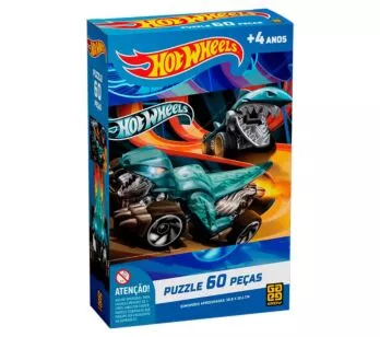 Quebra-Cabeça Infantil - 60 Peças - Hot Wheels - Grow