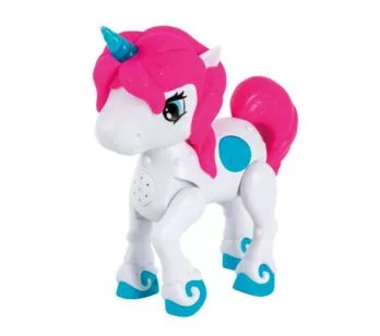 Figura Eletrônica - Baby Unicórnio com Luz e Som - Branco - DM Toys