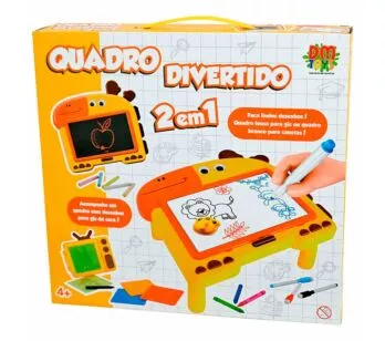 Lousa e Quadro Infantil - Divertido - 2 em 1 - DM Toys
