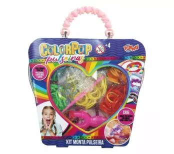 Kit Bijuterias Infantil - ColorPop Pulseiras - Estojo Coração - Toyng