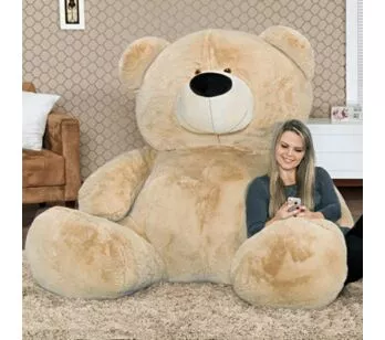 Pelúcia Gigante - 1,90m - Urso Fofuxo - Doce de Leite - W.U. Bichos de Pelúcia
