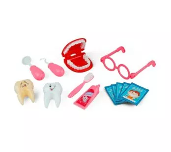 Kit Dentista Infantil - 14 peças - Rosa - Pakitoys	