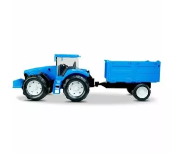 Trator Roda Livre - Traçado Carreta - Azul - Roma Brinquedos
