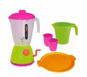 Kit Liquidificador Infantil com Utensílios - Color Chefs - Verde e Rosa - Usual Brinquedos
