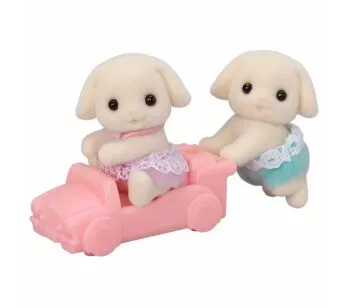 Figuras - Sylvanian Families - Gêmeos Coelho Floral - Epoch Magia