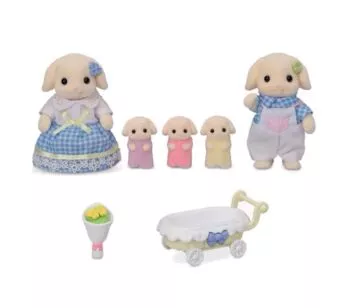 Figuras - Sylvanian Families - Família Coelhos Floral - Epoch Magia