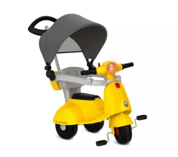 Triciclo Infantil - Passeio e Pedal - Banderetta com Capota - Amarelo - Bandeirante
