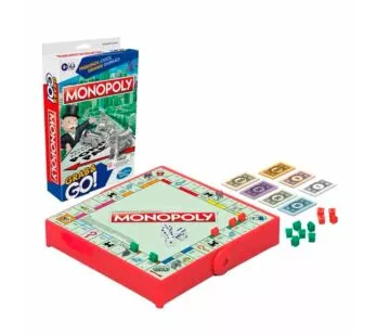 Jogo de Tabuleiro - Portátil Grab and Go - Monopoly - Hasbro Gaming
