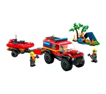 Bloco de Montar - Caminhão 4x4 e Bote de Bombeiros - 301 peças - LEGO City