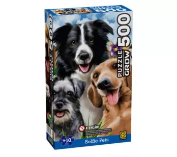 Quebra-Cabeça - 500 Peças - Selfie Pets - Grow
