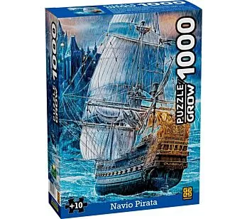 Quebra-Cabeça - 1000 Peças - Navio Pirata - Grow