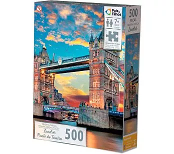 Quebra-Cabeça - 500 Peças - Londres – Pontes do Tamisa – Pais e Filhos