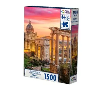 Quebra-Cabeça - 1500 Peças – Roma – Ruinas do Forum – Pais e Filhos