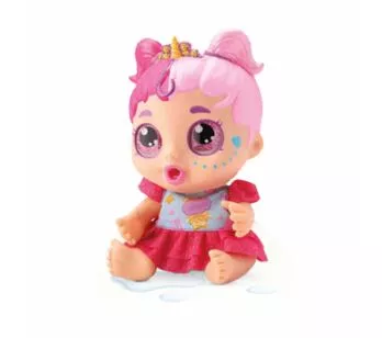 Boneca de Vinil - My Little Glitter - Faz Xixi Cabelo Rosa - Divertoys